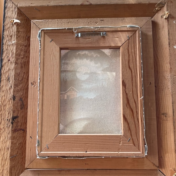 Vintage painting w/heavy wooden frame - Picture 9 of 10